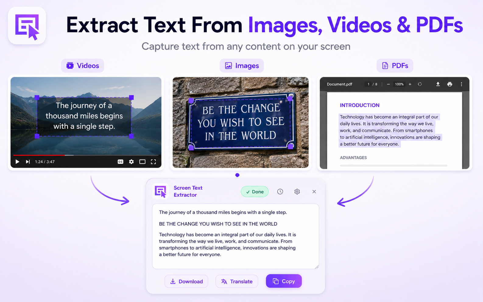 Extract Text From Images, Videos & PDFs