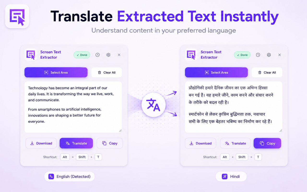Translate Extracted Text Instantly
